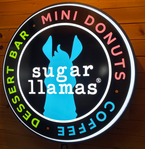 Sugar Llamas 30" Backlit LED Button Sign