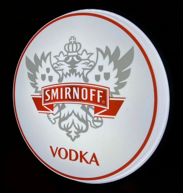 Smirnoff’s Vodka 18" Backlit LED Button Sign Design #W7009