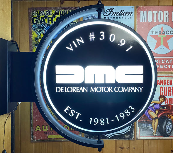 DMC Delorean Custom Designed 24” Rotating LED Sign With Toggle Switch Controls